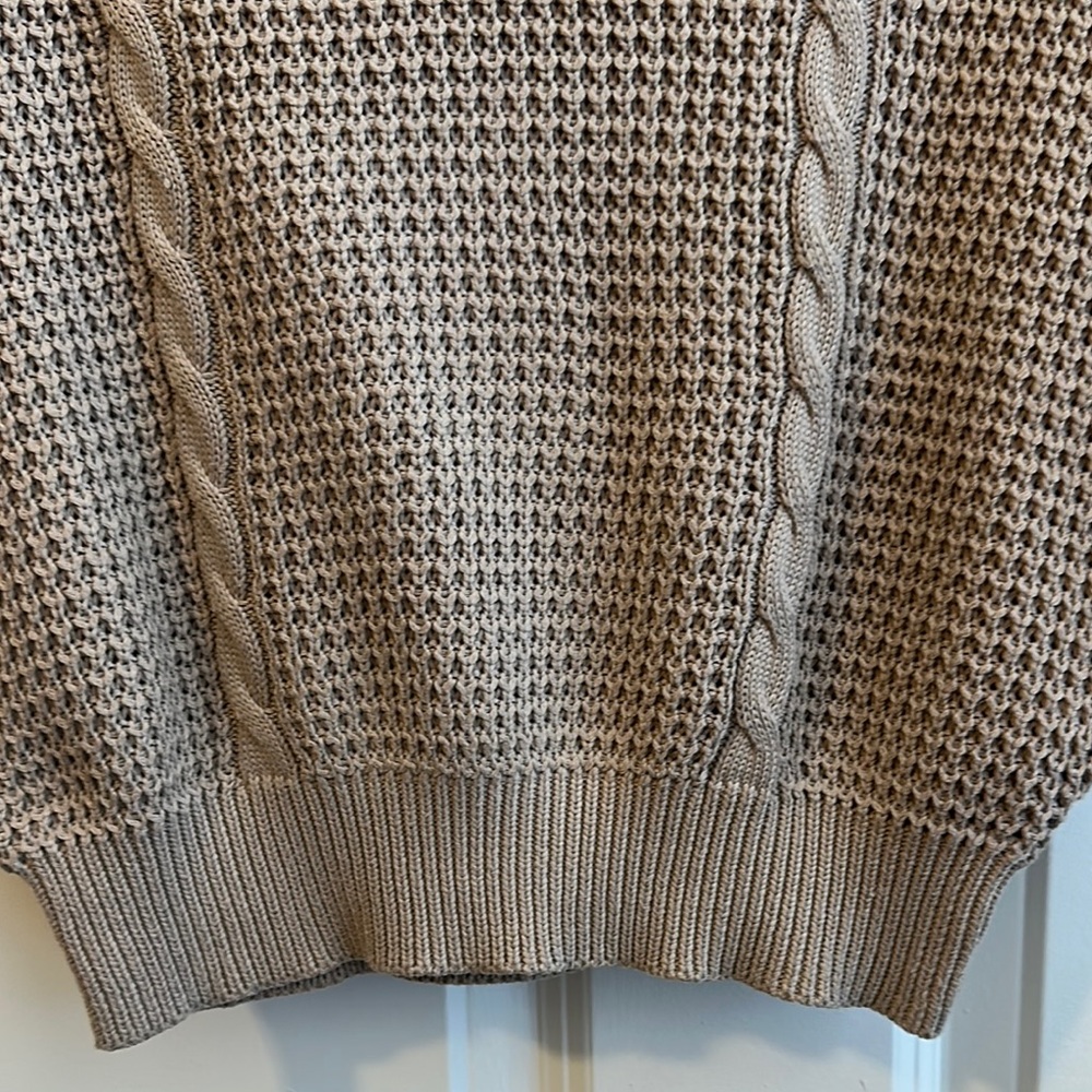Tan Short Sleeve Knit Sweater - Picture 3 of 12